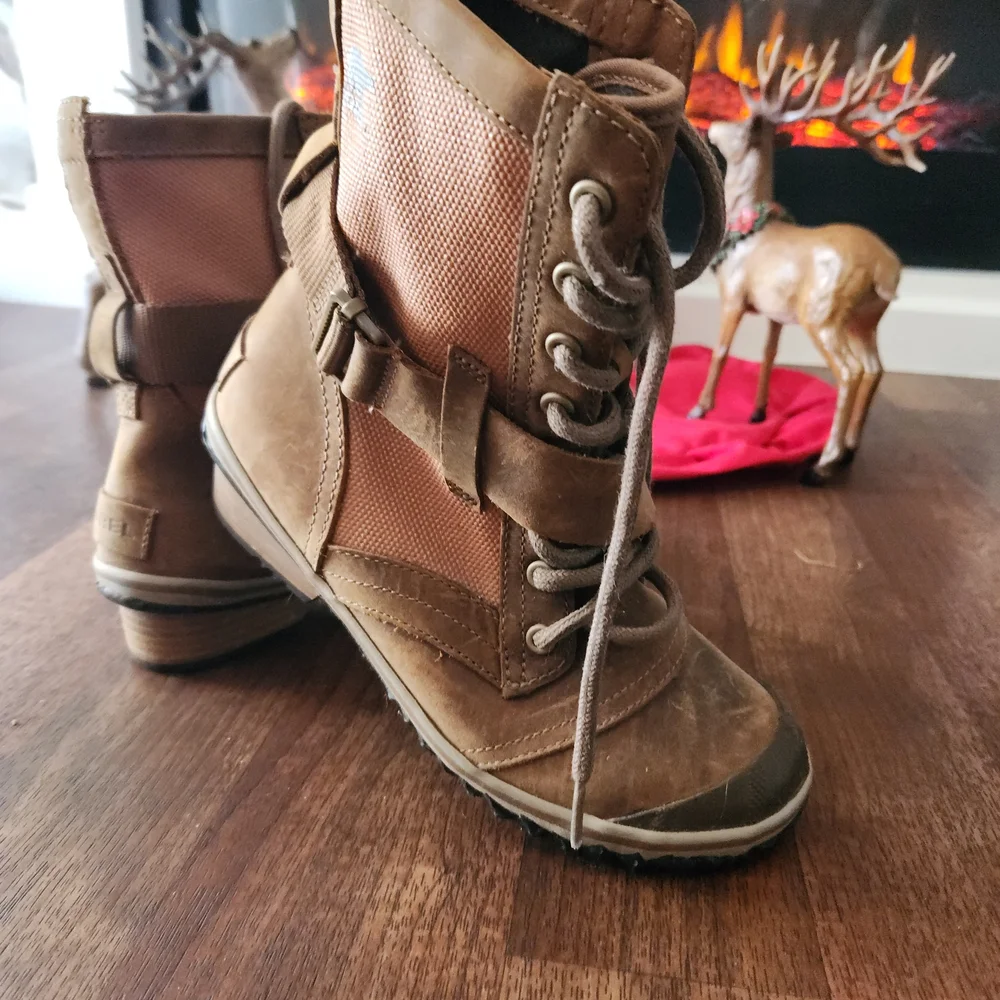 Sorel Tan Combat Boots for Women - Picture 1 of 5